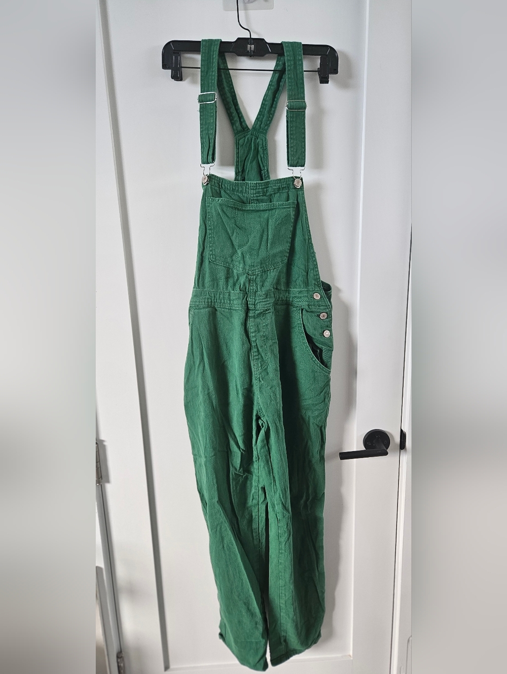 GRAPENT Green Denim Stretch Overalls with Front Pocket. SIZE LARGE - Picture 9 of 13